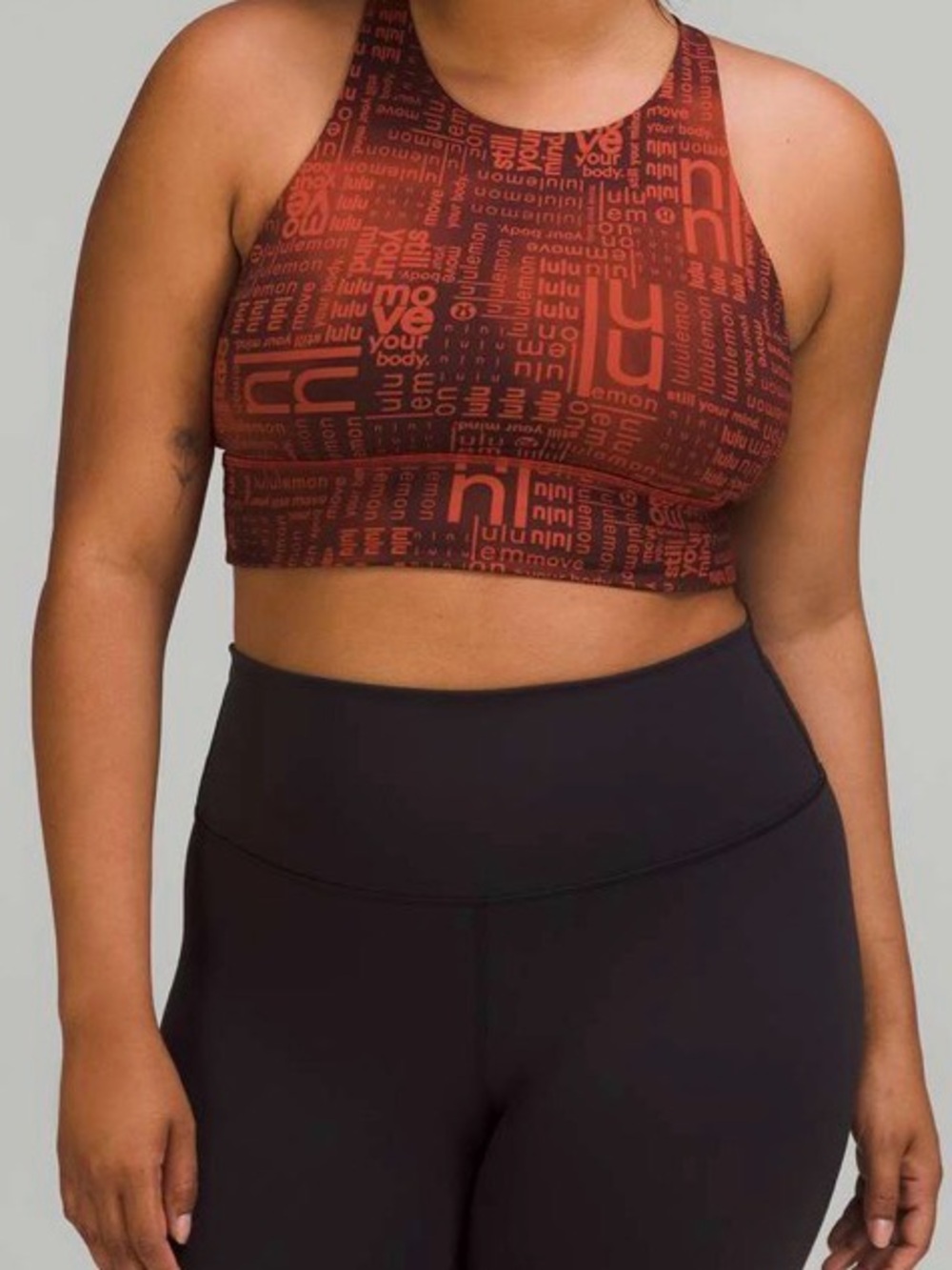 Lululemon Energy High-Neck Longline Bra B-D Cups Lululemon Ombre Red Multi